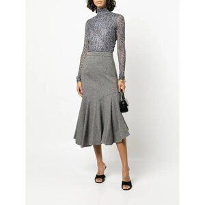 Cinq A‎ Sept Bramble Shirred Turtleneck Top Womens Size Small Navy Rose Clay